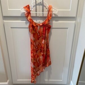 Asymmetrical Orange Dress